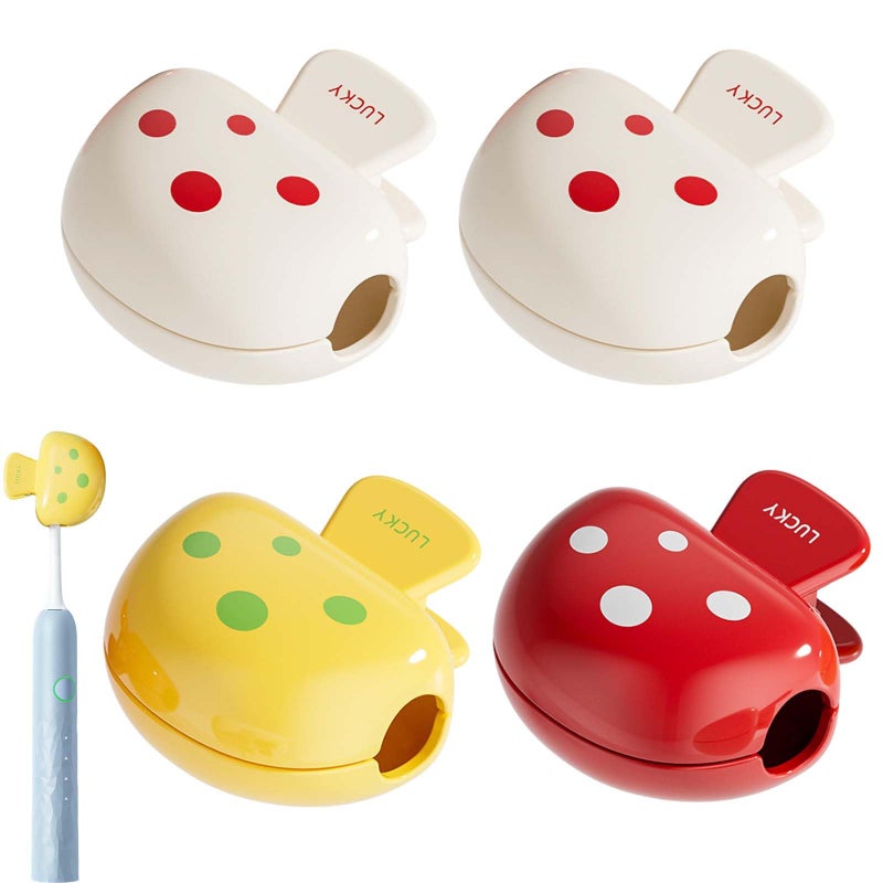 4 PCS Toothbrush Head Covers, Electric Toothbrush Covers Head Cap Cute Mushroom Design Tooth Brush Covers Keep Brush Heads Clean Anywhere, for Home Travel Hiking Business Trip Camping